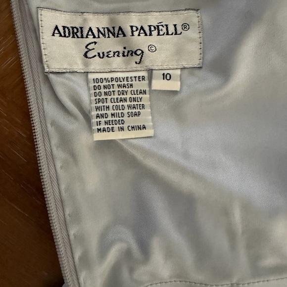 Adrianna Papell White Iridescent Sequin Strapless Gown - Picture 2 of 6